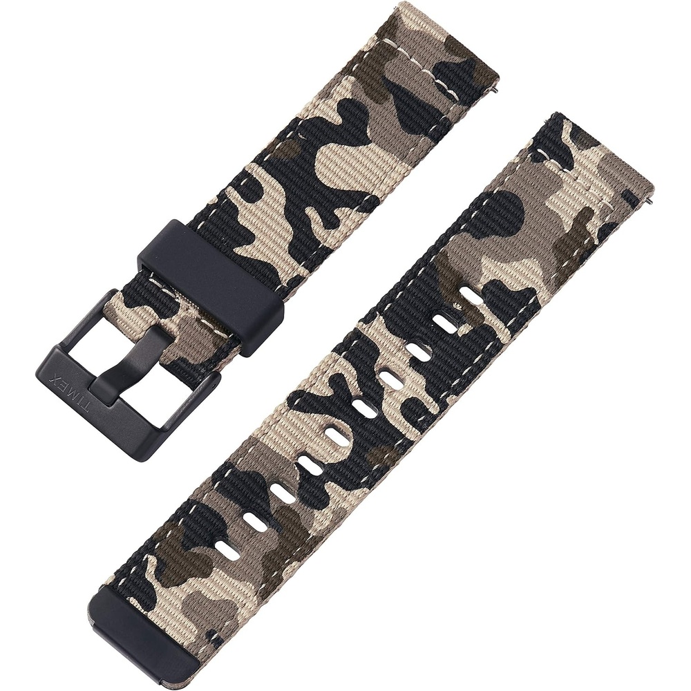 image:imageTimex 22mm Fabric QuickRelease Strap  Black Winter Camo with Black BuckleTan CamoBlack