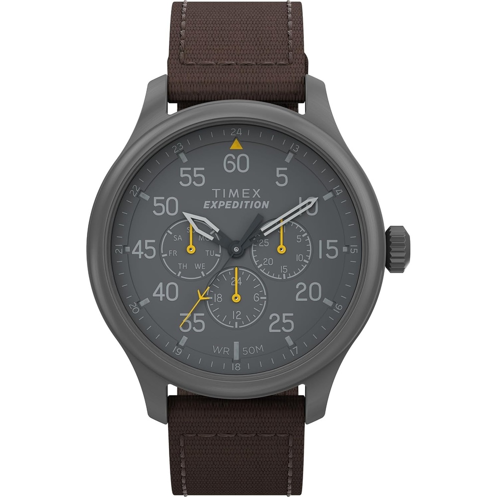 image:imageTimex Expedition Field Chronograph 43mm Mens Analog Watch INDIGLO Backlight Durable Comfortable Adjustable Strap Rugged Outdoor Watch 100M Water ResistanceBrownBlackGunmetal