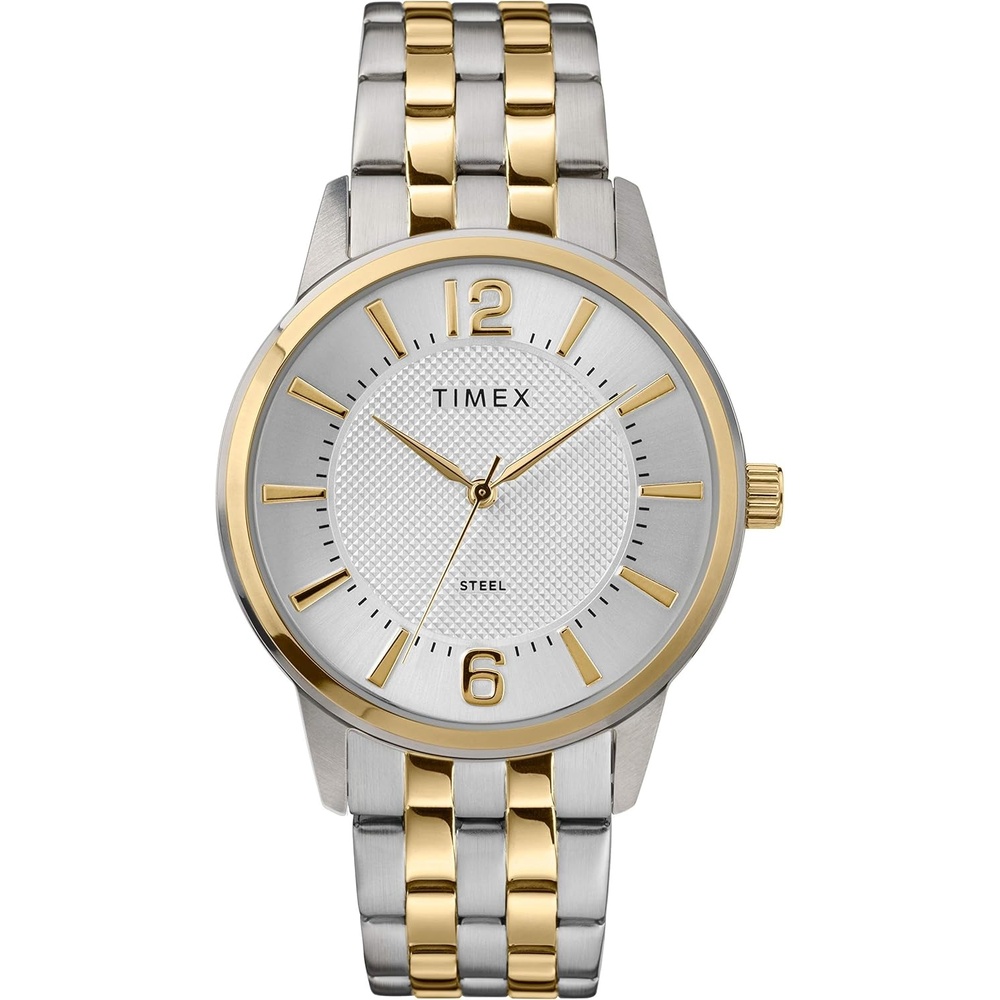 image:imageTimex Mens Dress Analog 40mm Stainless Steel Bracelet WatchTwoTone