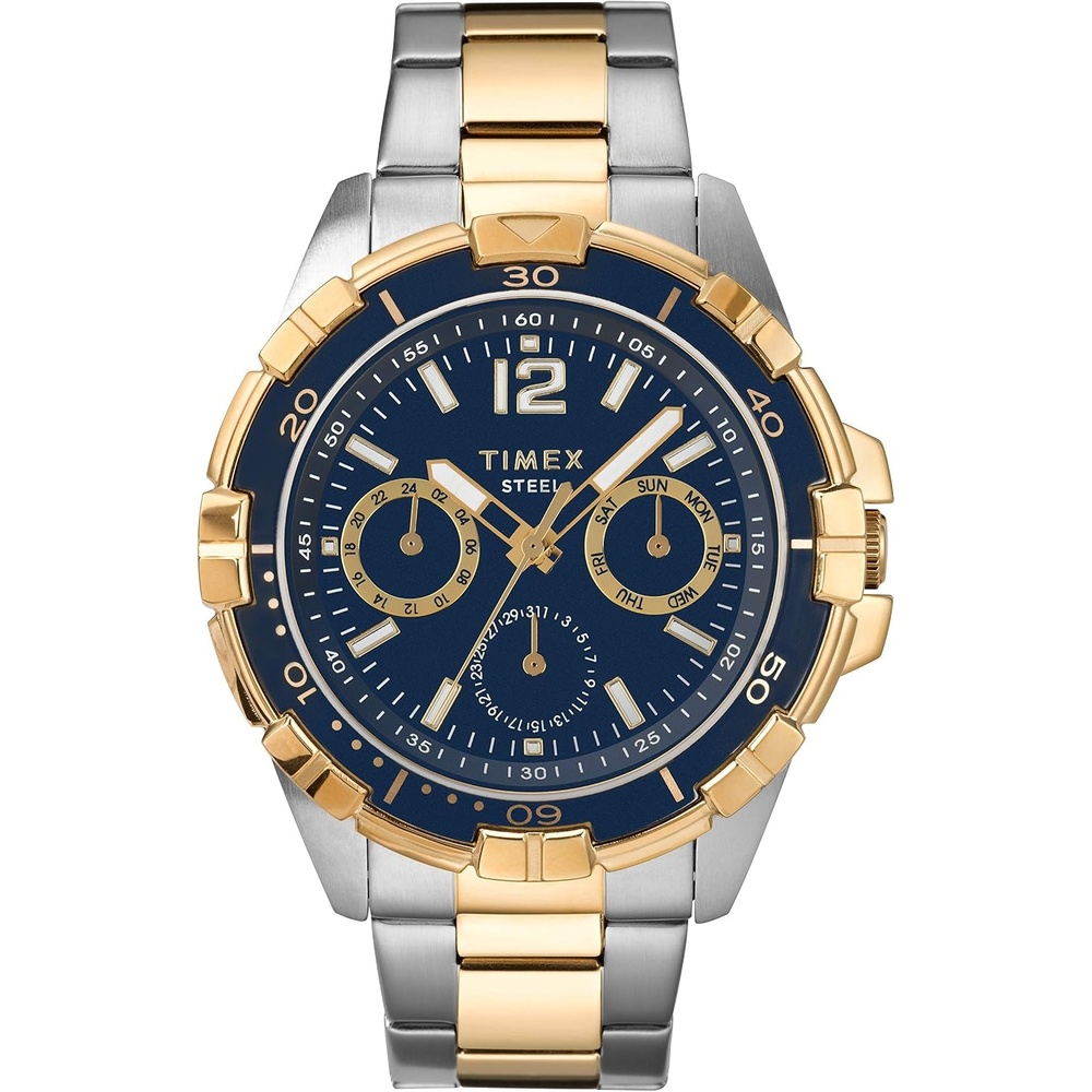 image:imageTimex Mens Dress Multifunction 45mm WatchTwoToneBlue