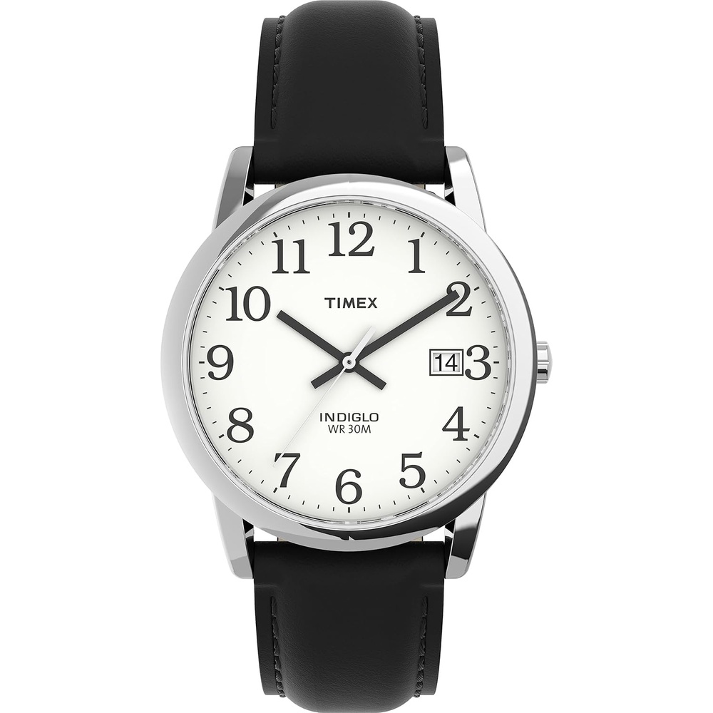 image:imageTimex Mens Easy Reader WatchBlackSilverToneWhiteB35mm
