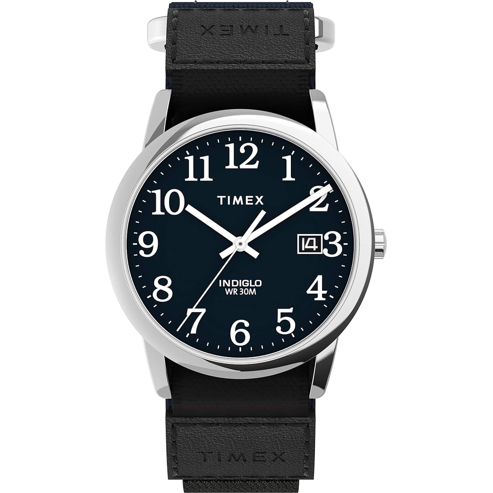 image:imageTimex Mens Easy Reader WatchBlueSilverToneBlue35mm