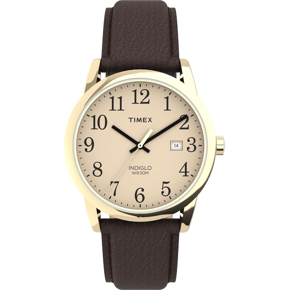 image:imageTimex Mens Easy Reader WatchBrownGoldToneCream38mm