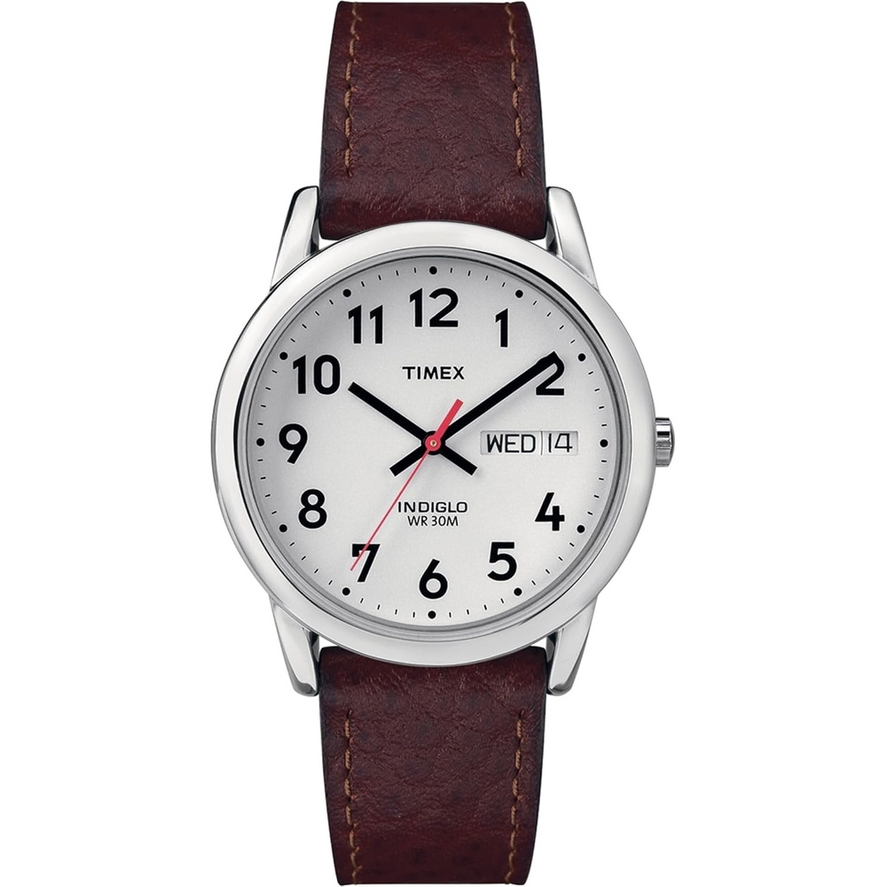 image:imageTimex Mens Easy Reader WatchBrownSilverToneWhite35mm