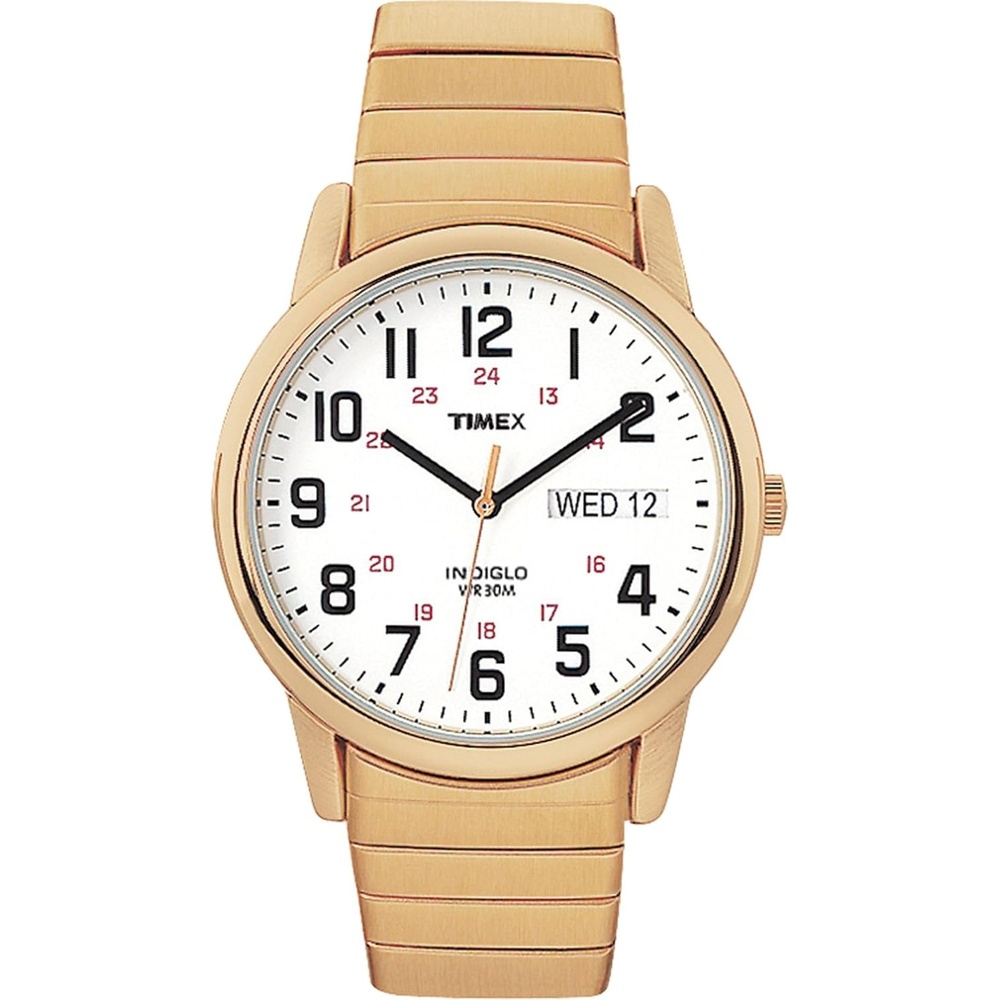 image:imageTimex Mens Easy Reader WatchGoldToneGoldToneWhite35mm