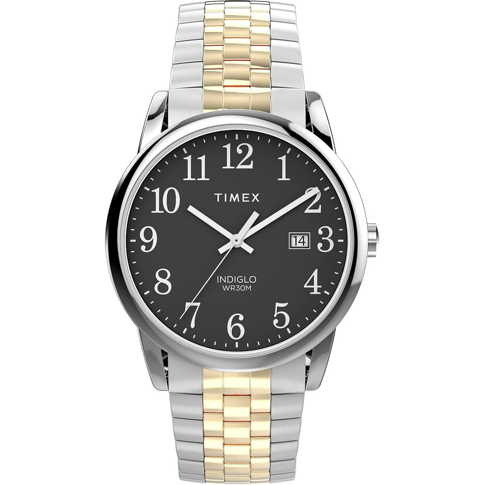 image:imageTimex Mens Easy Reader WatchTwoToneSilverToneBlack38mm
