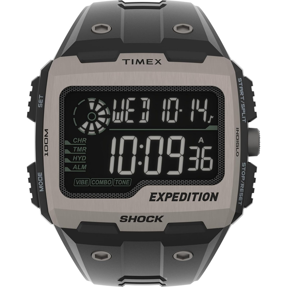 image:imageTimex Mens Expedition Grid Shock Quartz Resin StrapBlackGrayNegative