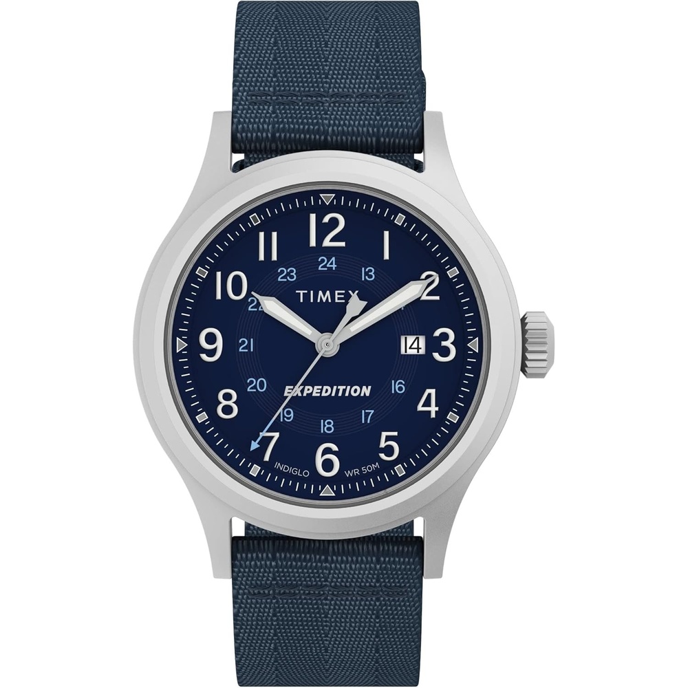 image:imageTimex Mens Expedition North Sierra 40mm Watch  Black Strap Green Dial SilverTone CaseBlueBlueSilverTone