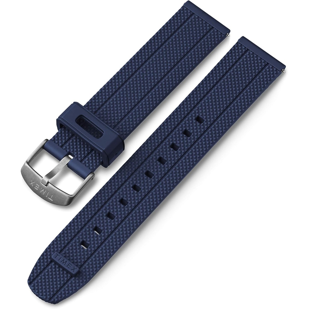 image:imageTimex Mens IQ Move 20mm QuickRelease Leather StrapBlue SiliconeSilverTone