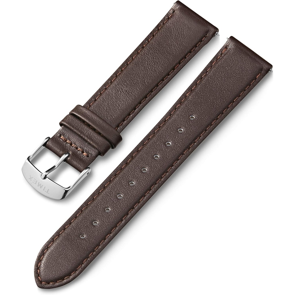 image:imageTimex Mens IQ Move 20mm QuickRelease Leather StrapBrown StitchedSilverTone