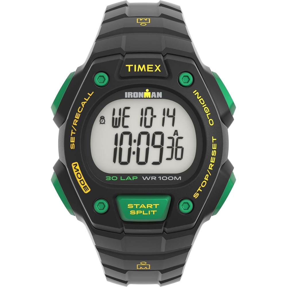 image:imageTimex Mens Ironman Triathlon Classic 30 41mm WatchBlackDigitalBlackGreen