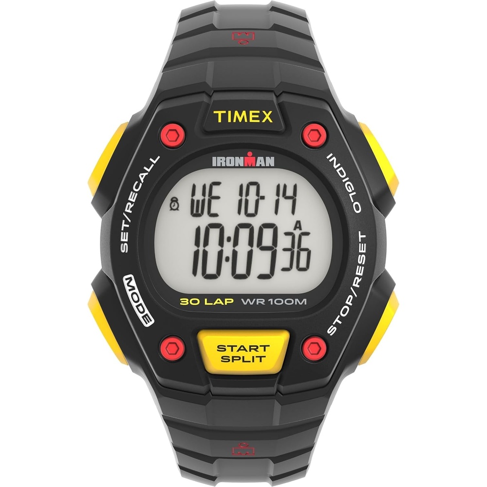 image:imageTimex Mens Ironman Triathlon Classic 30 41mm WatchBlackDigitalBlackYellow