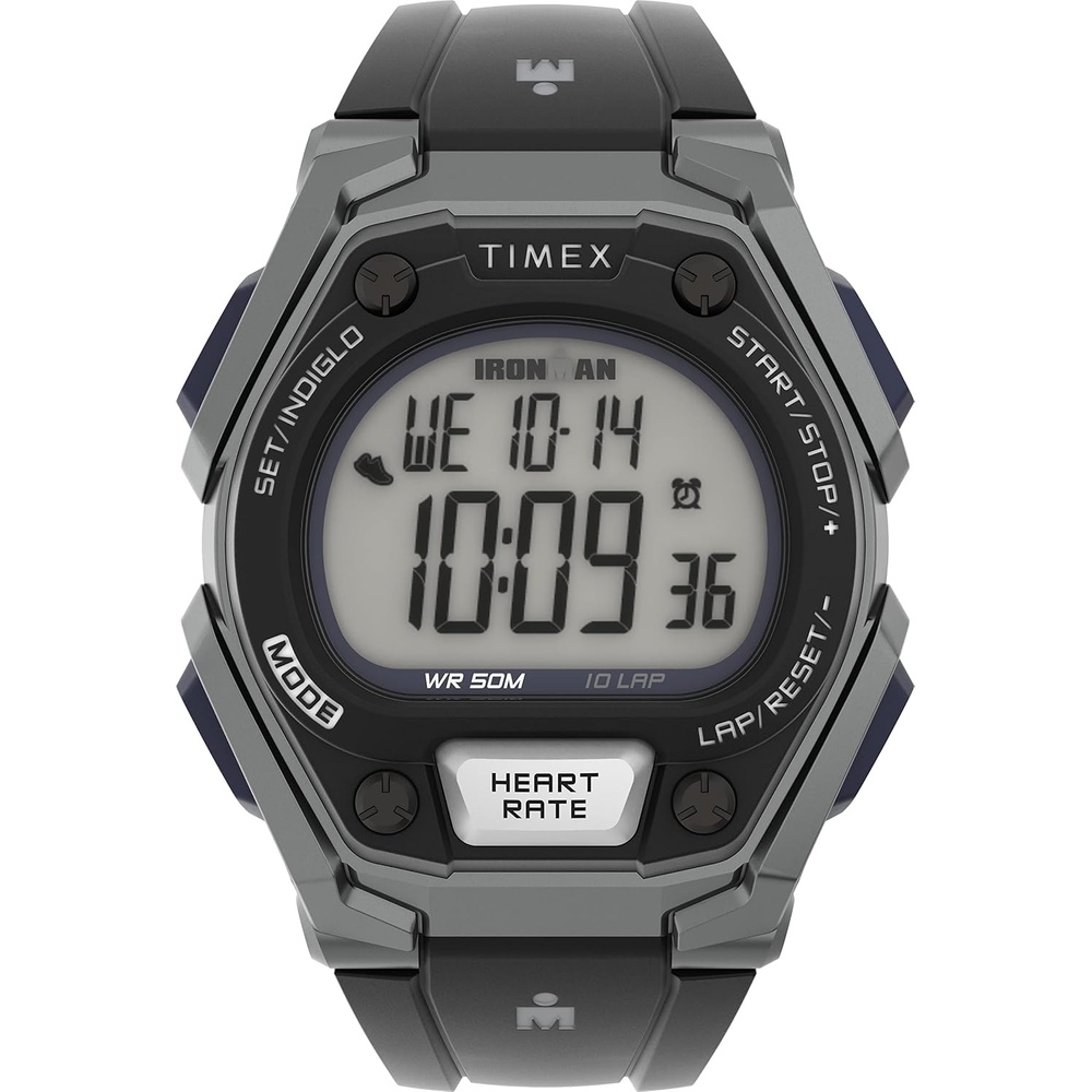 image:imageTimex Mens Ironman Triathlon Classic 43mm WatchBlackDigitalGrayGray