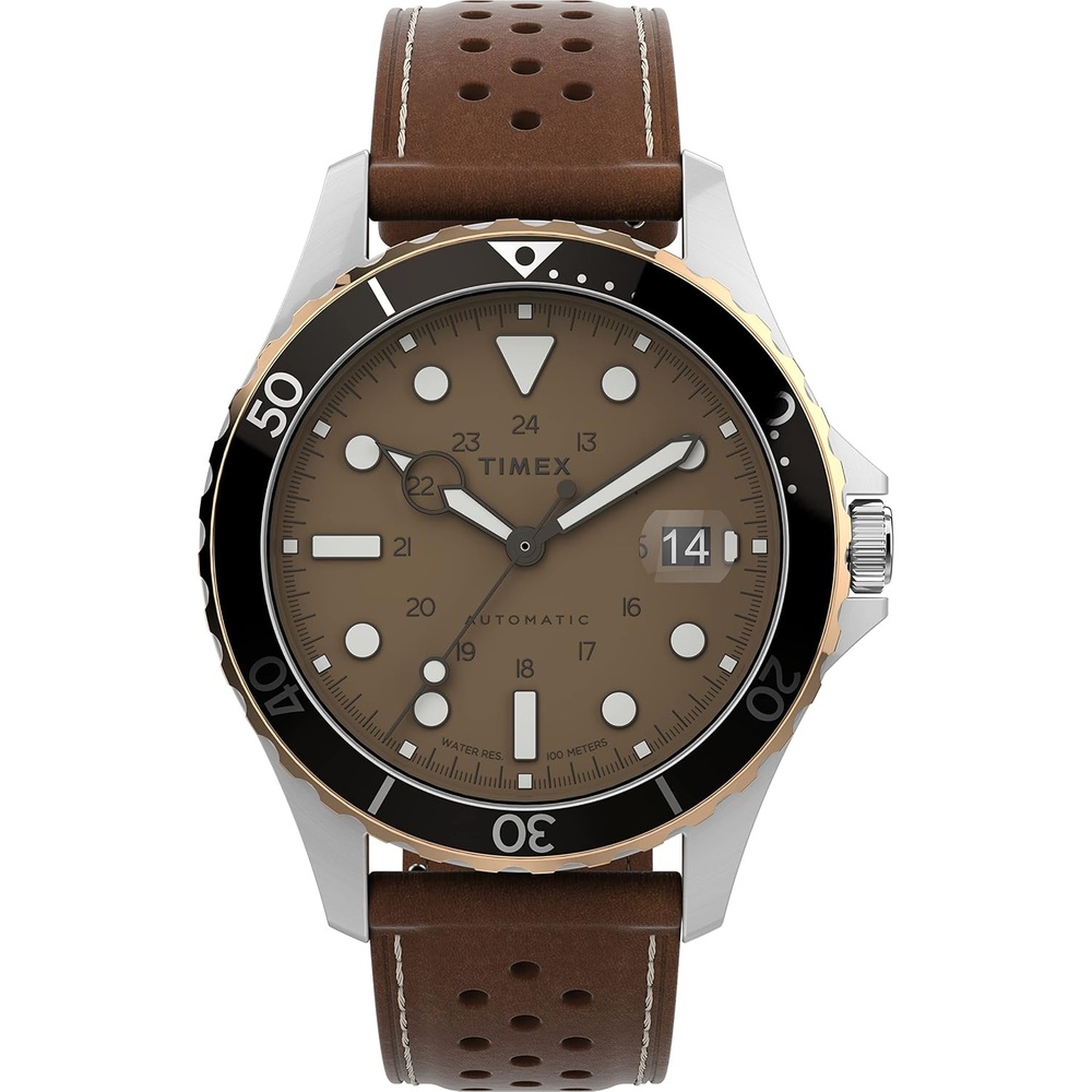 image:imageTimex Mens Navi XL 41mm WatchBrownTanStainless Steel
