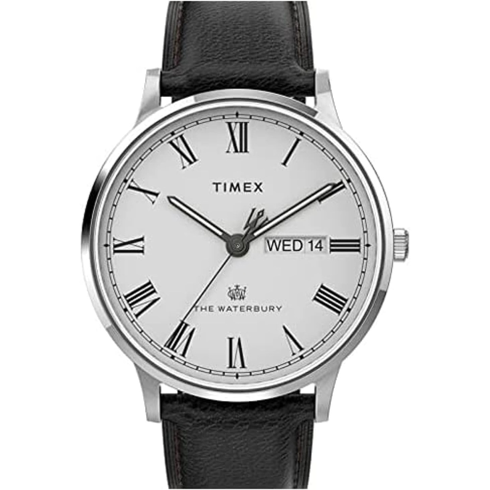 image:imageTimex Mens Waterbury Classic 40mm WatchBlackWhiteStainless Steel