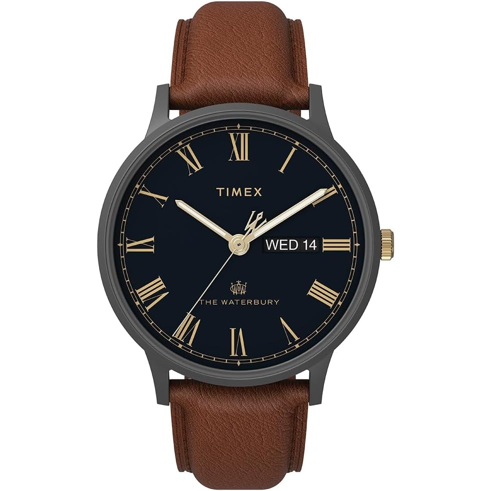 image:imageTimex Mens Waterbury Classic 40mm WatchBrownBlueGunmetal