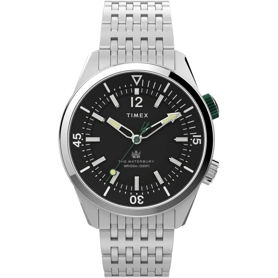 image:imageTimex Mens Waterbury Diver 40mm WatchStainless SteelBlackStainless Steel