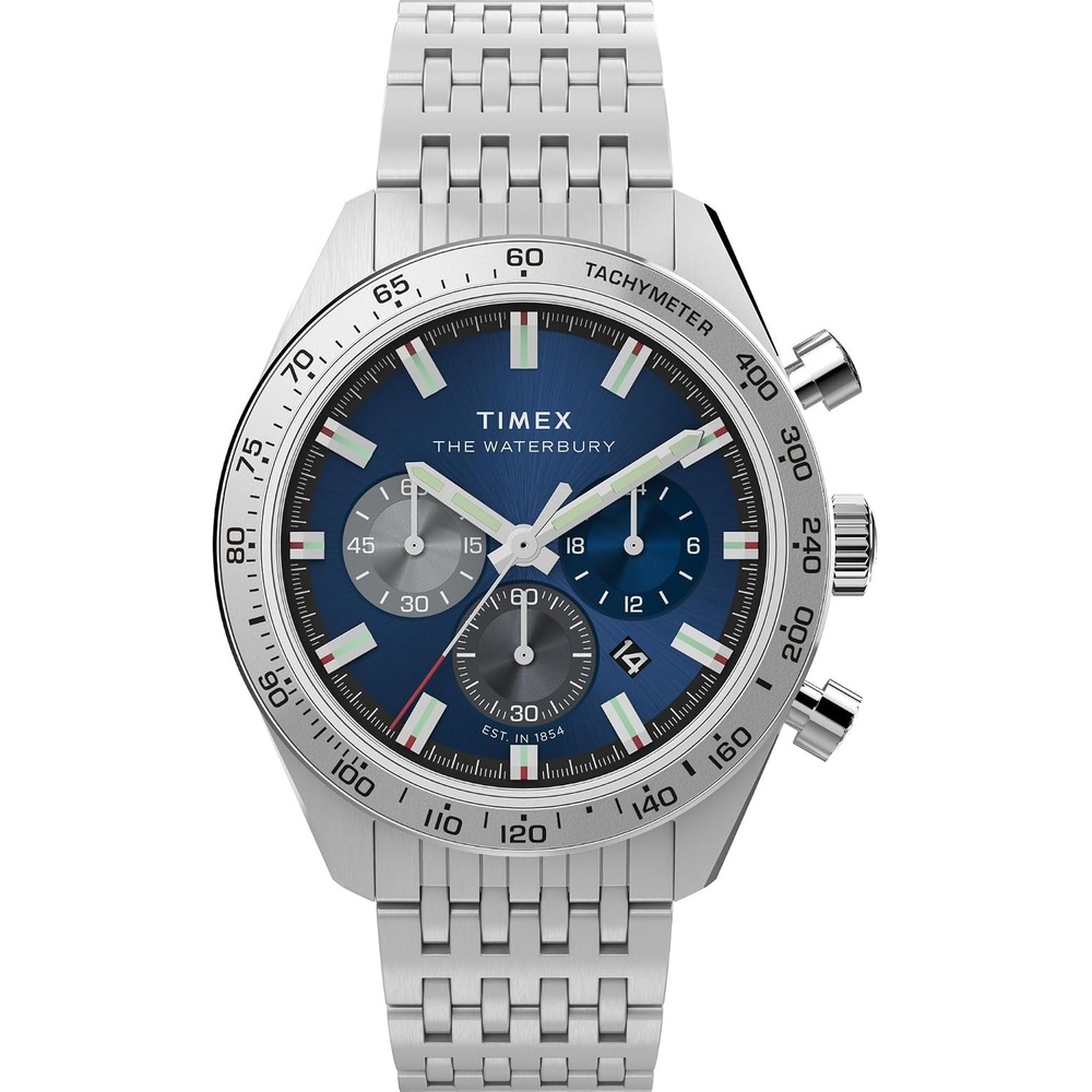 image:imageTimex Mens Waterbury Traditional 41mm WatchStainless SteelStainless SteelBlue