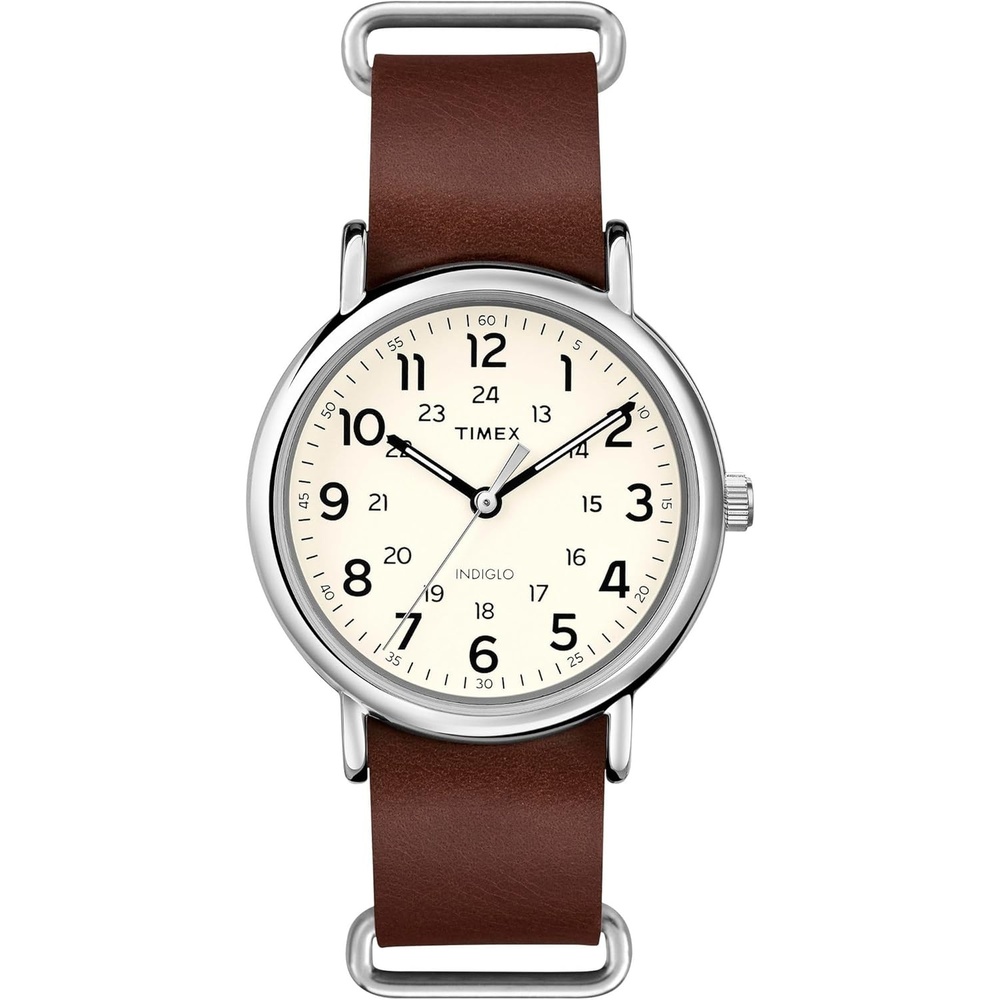 image:imageTimex Mens Weekender 40mm WatchBrownCreamSilverTone