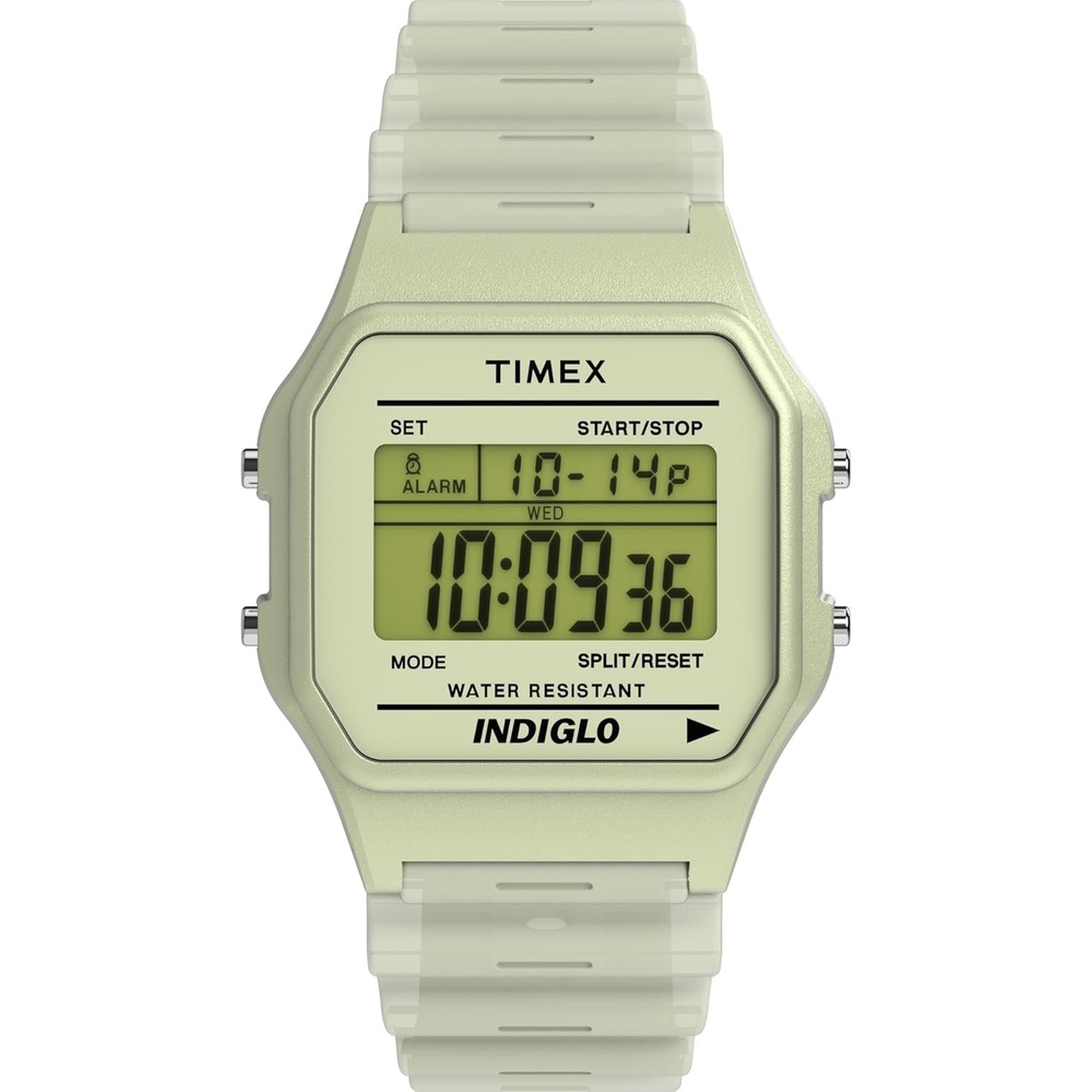 image:imageTimex T80 34mm Watch with Stainless Steel BraceletYellowYellowDigital