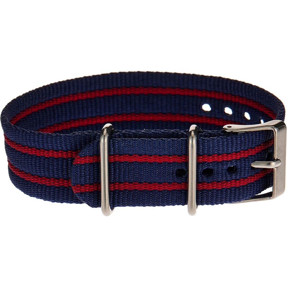 image:imageTimex TW7C03300 Weekender 20mm BlueRed Stripe Fabric SlipThru Strap
