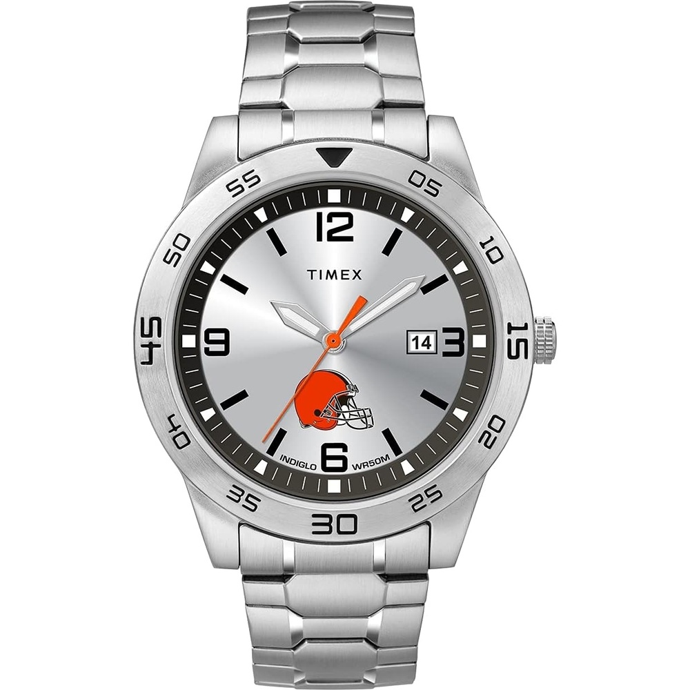 image:imageTimex Tribute Mens Citation 42mm Quartz Watch with Stainless Steel StrapCleveland Browns