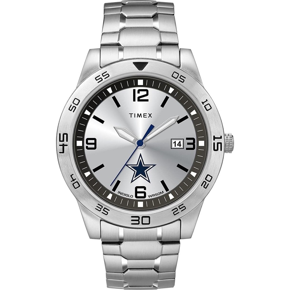 image:imageTimex Tribute Mens Citation 42mm Quartz Watch with Stainless Steel StrapDallas Cowboys