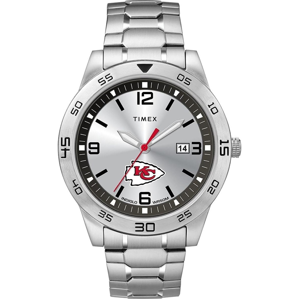 image:imageTimex Tribute Mens Citation 42mm Quartz Watch with Stainless Steel StrapKansas City Chiefs