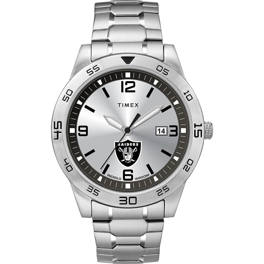 image:imageTimex Tribute Mens Citation 42mm Quartz Watch with Stainless Steel StrapLas Vegas Raiders