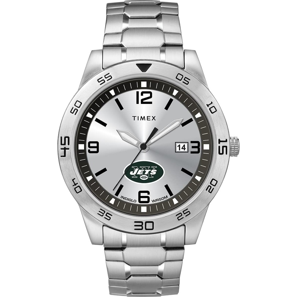 image:imageTimex Tribute Mens Citation 42mm Quartz Watch with Stainless Steel StrapNew York Jets