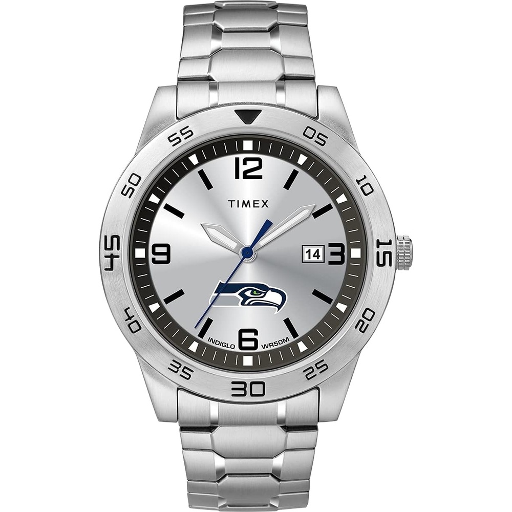 image:imageTimex Tribute Mens Citation 42mm Quartz Watch with Stainless Steel StrapSeattle Seahawks