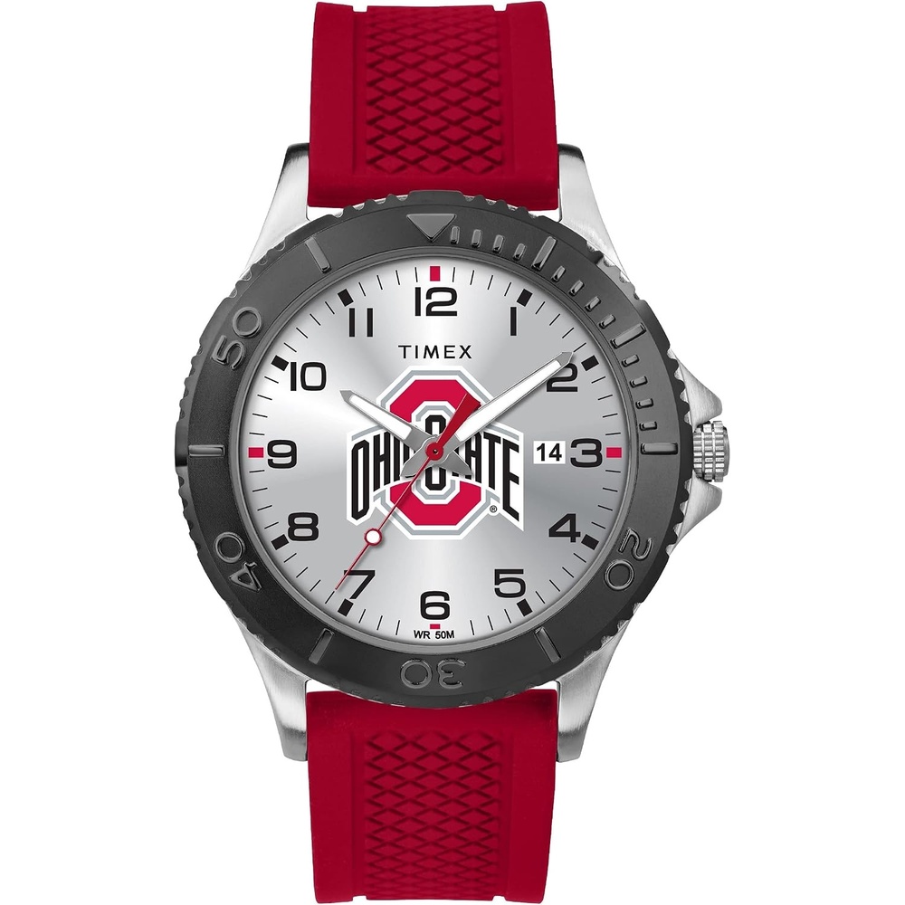 image:imageTimex Tribute Mens Collegiate Gamer 42mm Watch Georgia Bulldogs with Black Silicone StrapOhio State Buckeyes