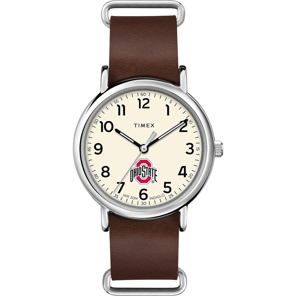 image:imageTimex Tribute Mens Collegiate Weekender 40mm Quartz Leather StrapOhio State Buckeyes