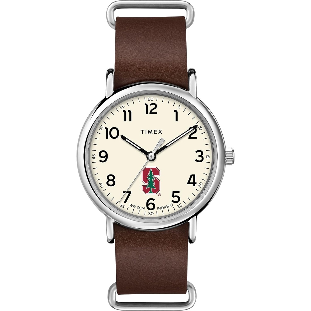 image:imageTimex Tribute Mens Collegiate Weekender 40mm Quartz Leather StrapStanford Cardinal
