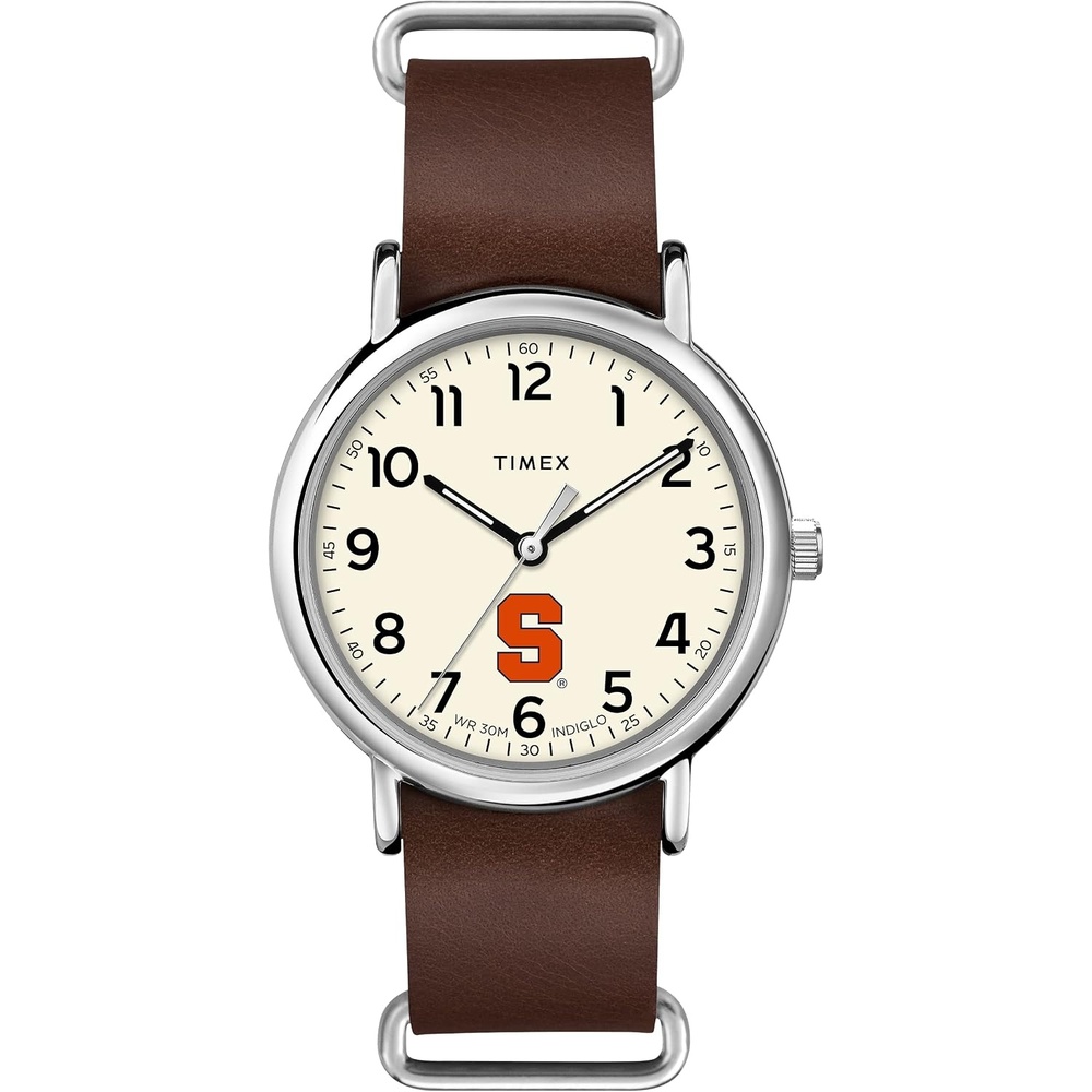 image:imageTimex Tribute Mens Collegiate Weekender 40mm Quartz Leather StrapSyracuse Orange
