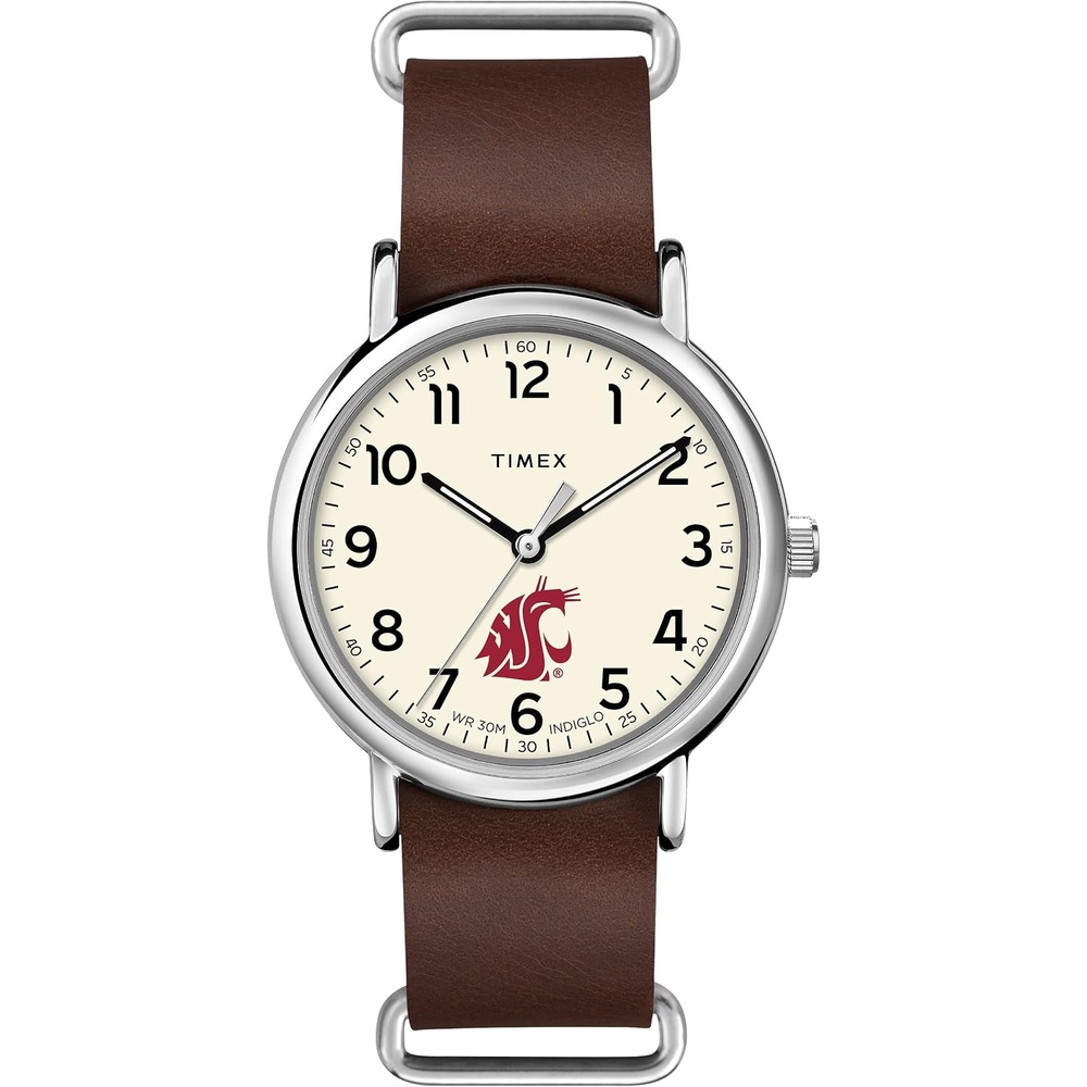 image:imageTimex Tribute Mens Collegiate Weekender 40mm Quartz Leather StrapWashington State Cougars