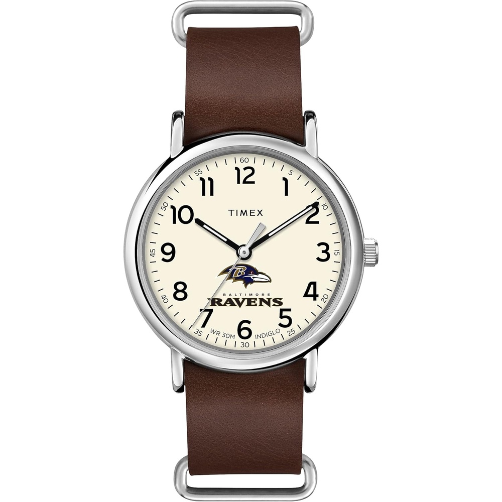 image:imageTimex Tribute Mens NFL Weekender 40mm Quartz Leather StrapBaltimore Ravens