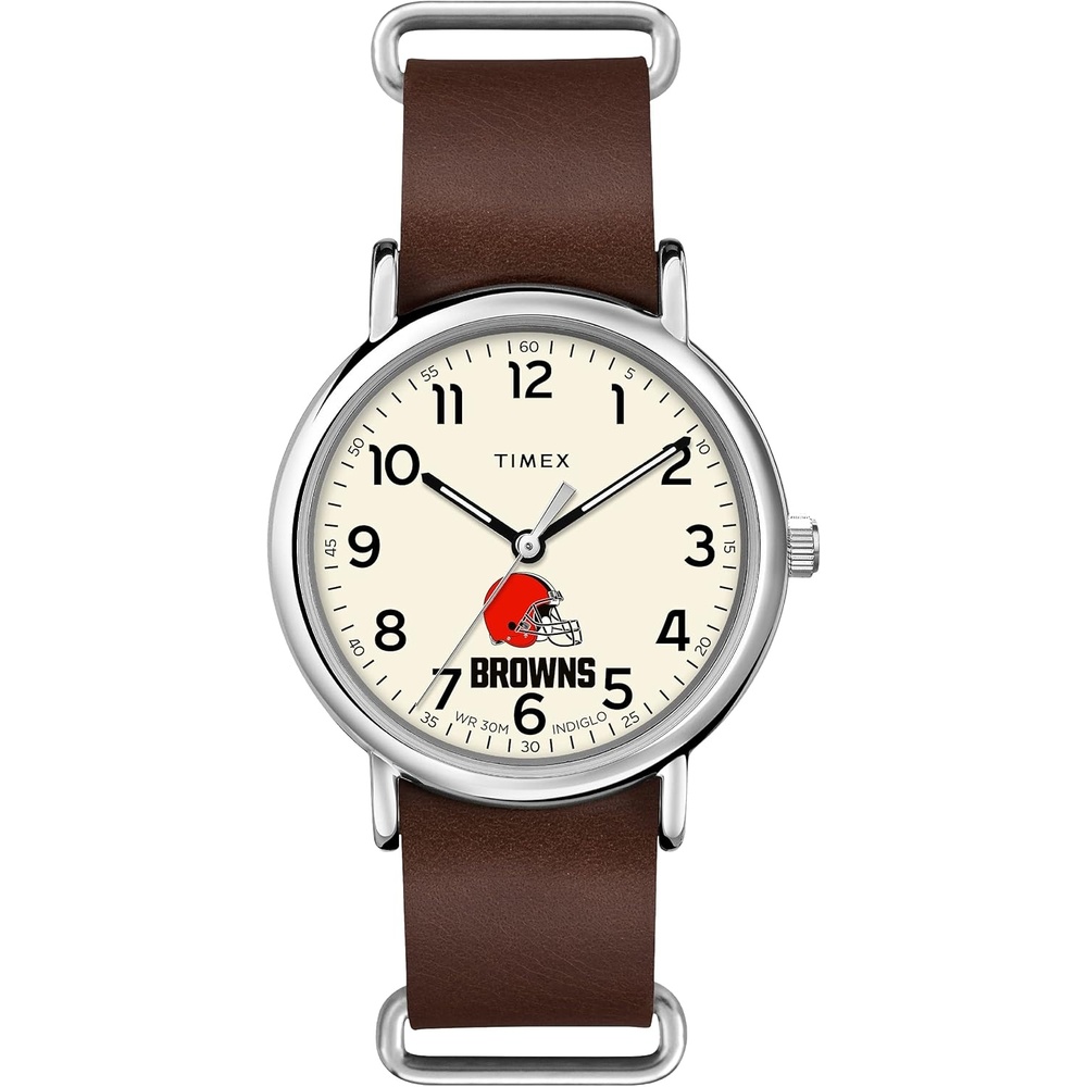 image:imageTimex Tribute Mens NFL Weekender 40mm Quartz Leather StrapCleveland Browns