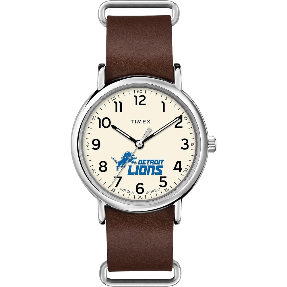 image:imageTimex Tribute Mens NFL Weekender 40mm Quartz Leather StrapDetroit Lions
