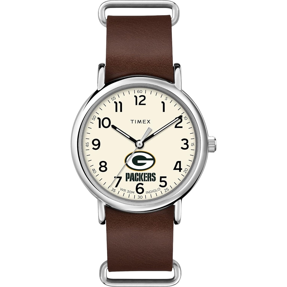 image:imageTimex Tribute Mens NFL Weekender 40mm Quartz Leather StrapGreen Bay Packers
