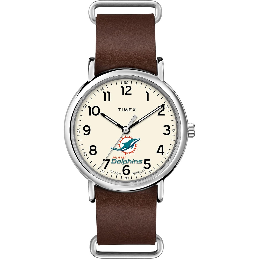 image:imageTimex Tribute Mens NFL Weekender 40mm Quartz Leather StrapMiami Dolphins
