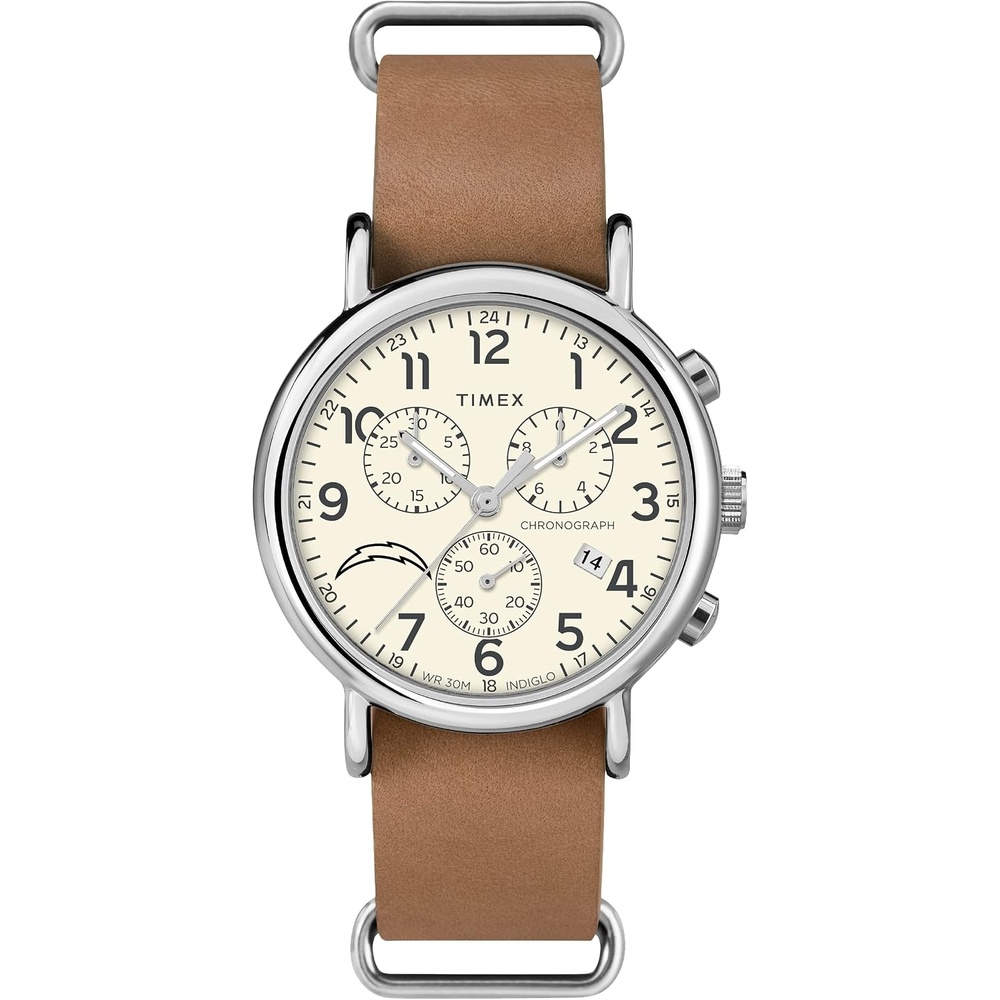image:imageTimex Tribute Mens NFL Weekender Chrono 40mm Quartz Leather StrapLos Angeles Chargers