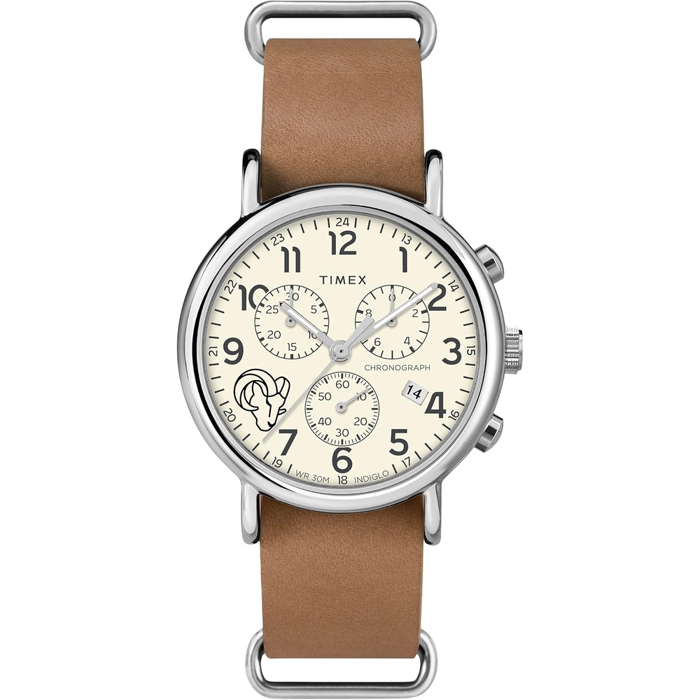 image:imageTimex Tribute Mens NFL Weekender Chrono 40mm Quartz Leather StrapLos Angeles Rams
