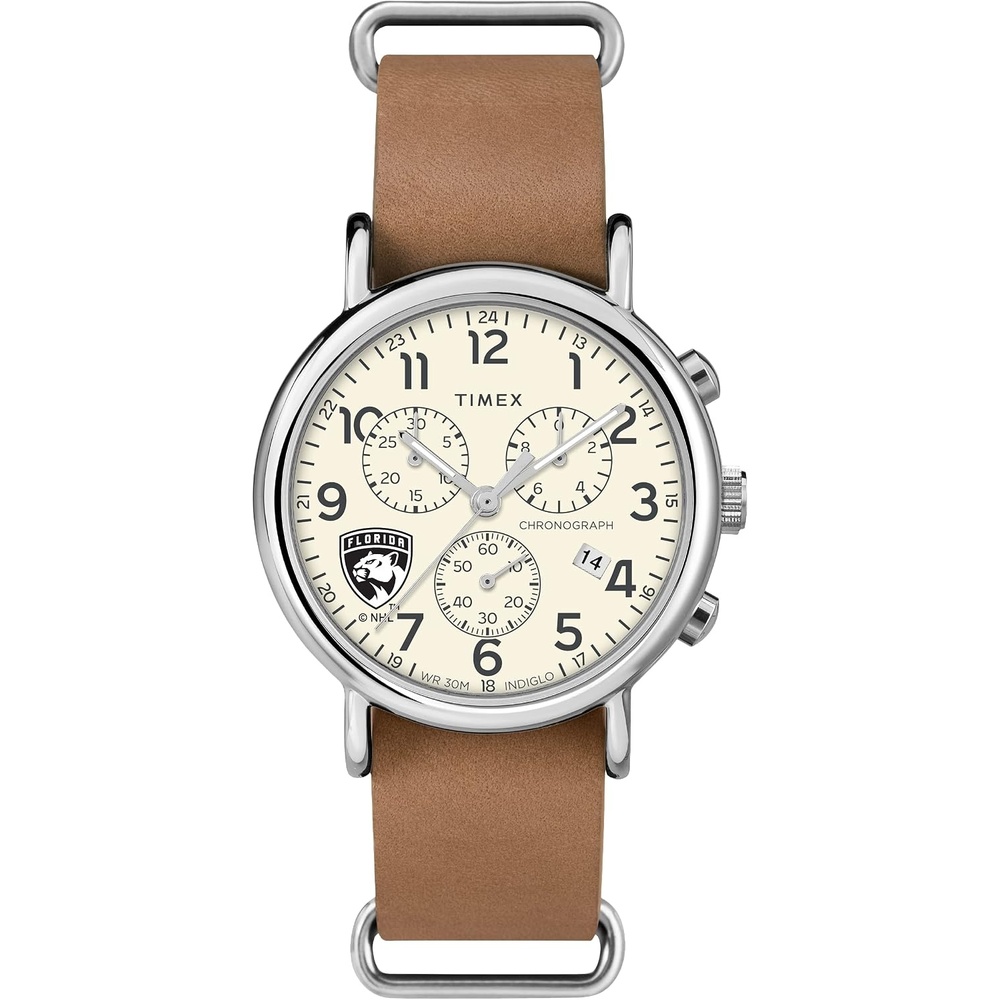 image:imageTimex Tribute Mens NHL Weekender Chrono 40mm Quartz Leather StrapFlorida Panthers