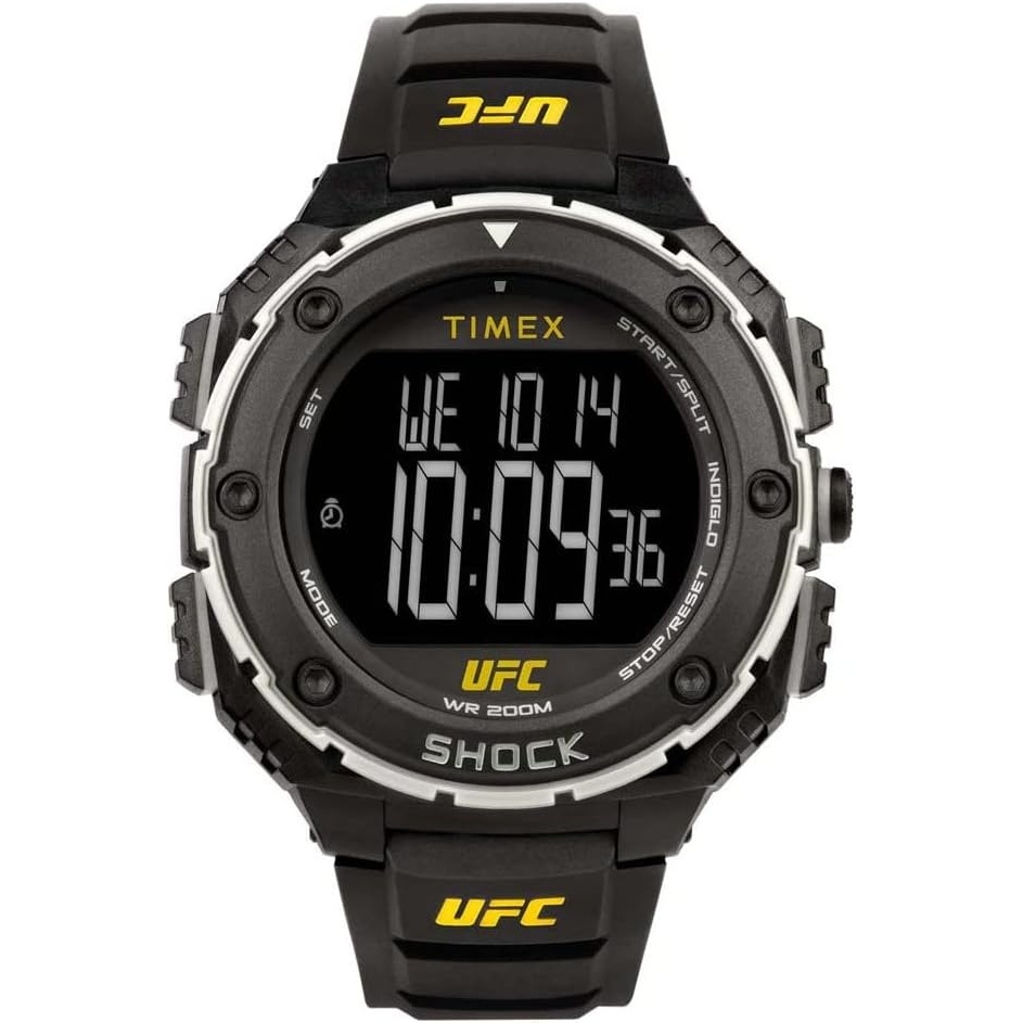image:imageTimex UFC Mens Shock Oversize 50mm WatchBlackDigitalYellow