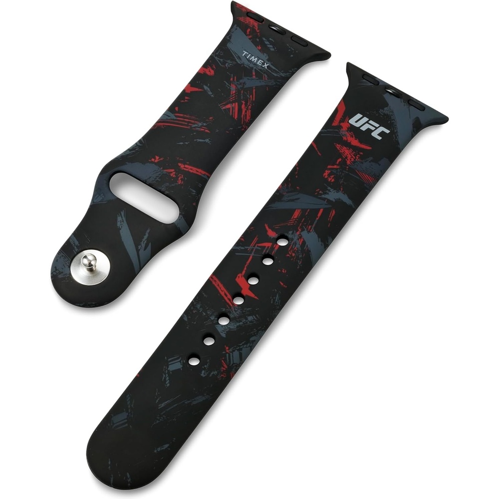 image:imageTimex UFC Smartwatch Band Compatible with Apple Watch 44mm 45mm 49mmBlackSilverRed Splatter
