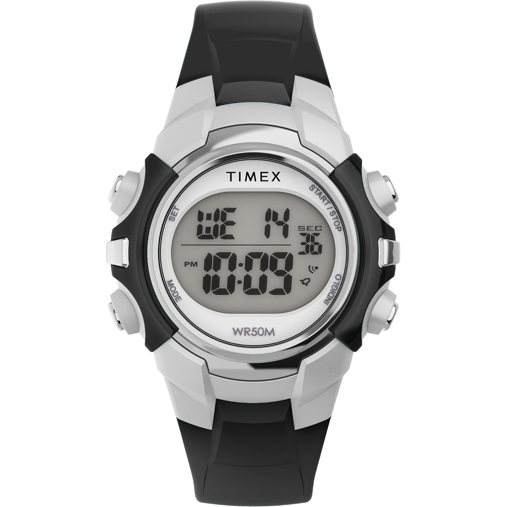 image:imageTimex Unisex Digital 33mm WatchBlackSilverToneDigital