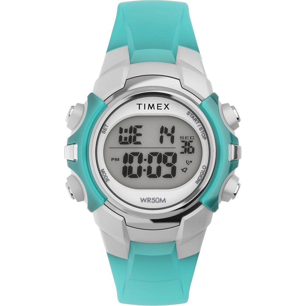 image:imageTimex Unisex Digital 33mm WatchBlueSilverToneDigital