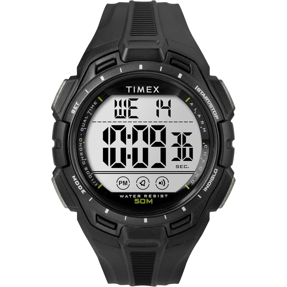 image:imageTimex Unisex Digital 43mm WatchBlackBlackWhite Digital
