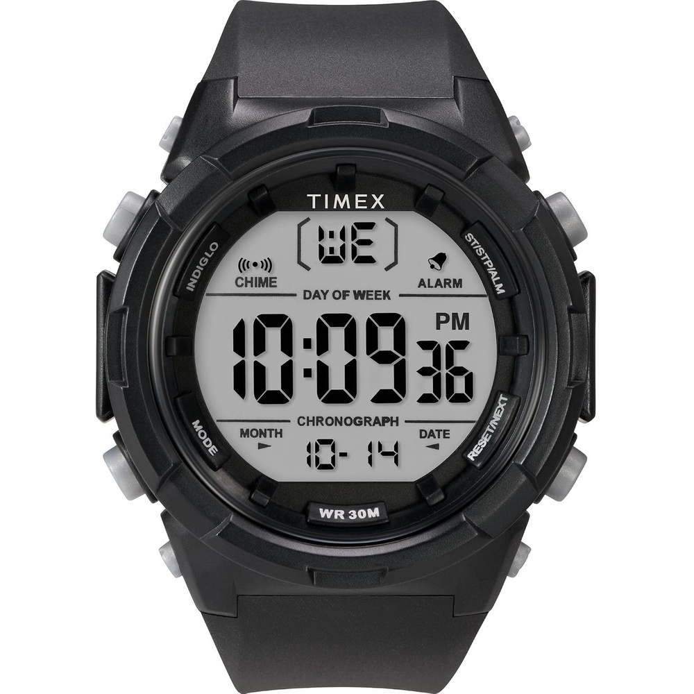 image:imageTimex Unisex Digital 50mm WatchBlackBlack Wjite Digital